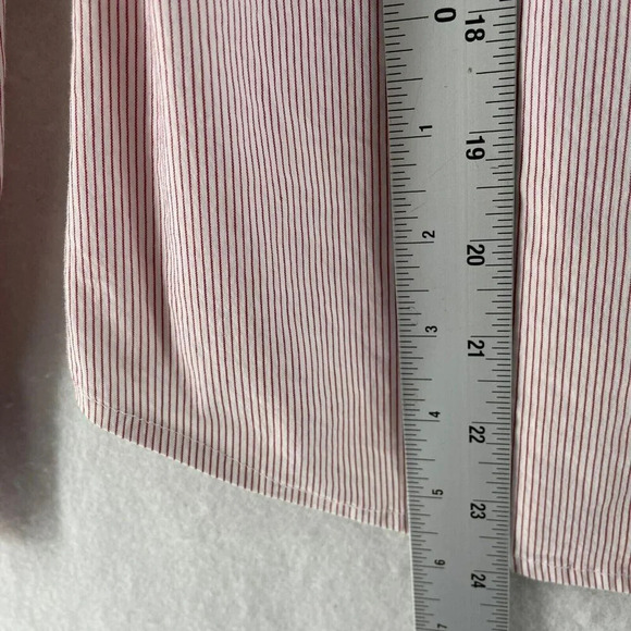 Express Button-Up Shirt Women's Sz XS Red White Striped Collared Long Sleeve - Picture 4 of 9